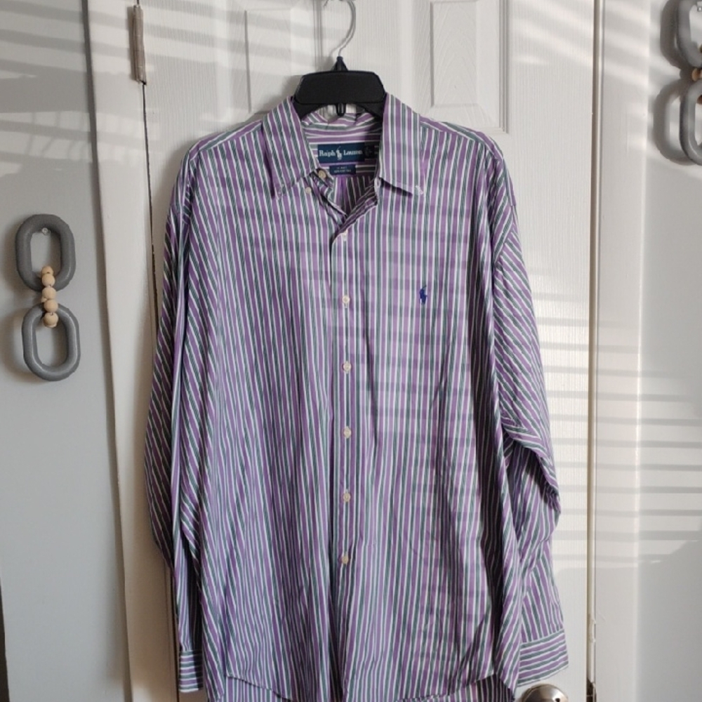 🚨B2G1 POLO RALPH LAUREN Purple Green Blue White Long Sleeve Button Down Shirt